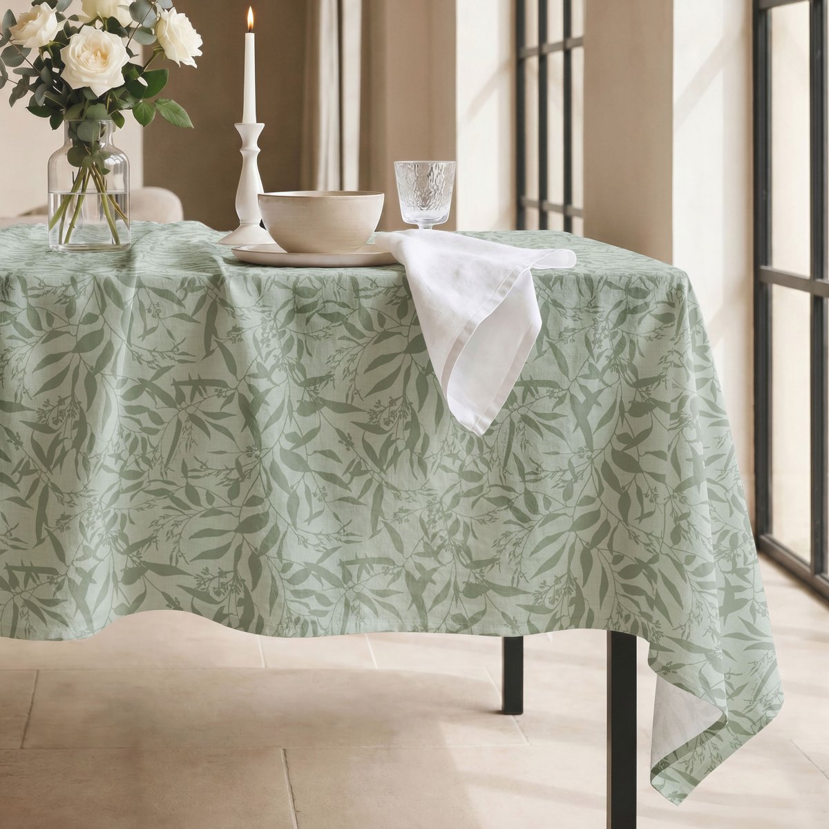Mantel Antimanchas Solene Verde · Pierre Cardin