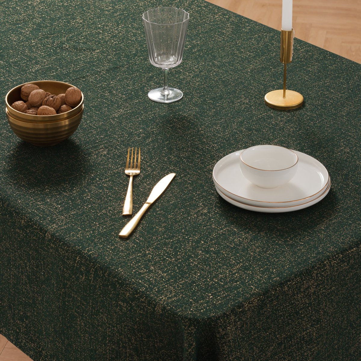 Mantel Navidad Jacquard Diamant Verde · Pierre Cardin