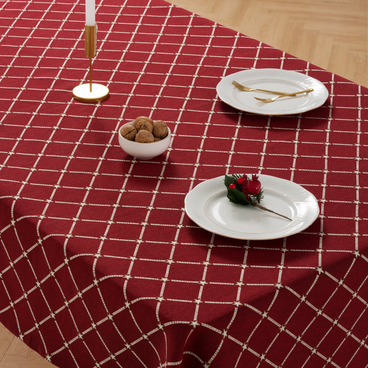 Mantel Navidad Jacquard Magie Rojo · Pierre Cardin