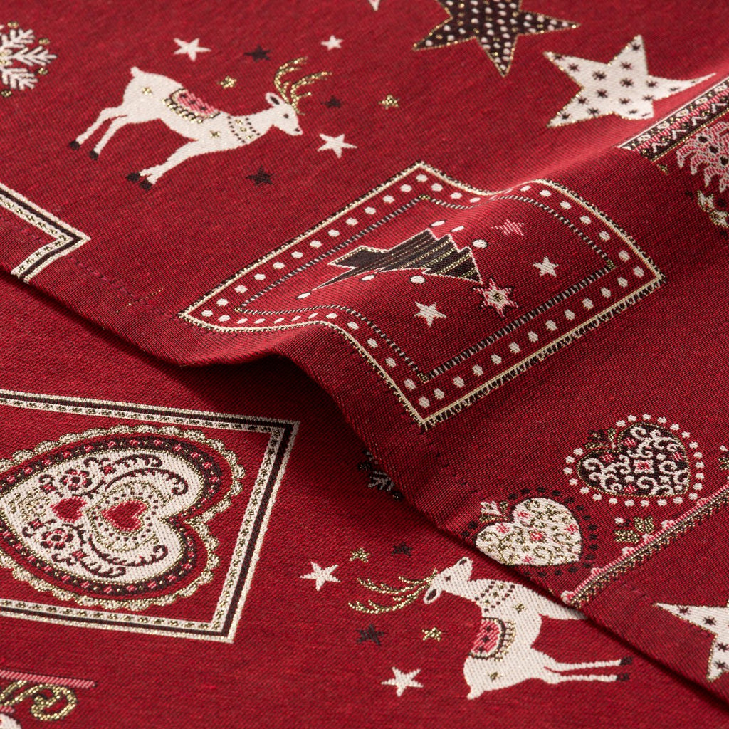 Mantel Navidad Jacquard Merlot Rojo · Pierre Cardin