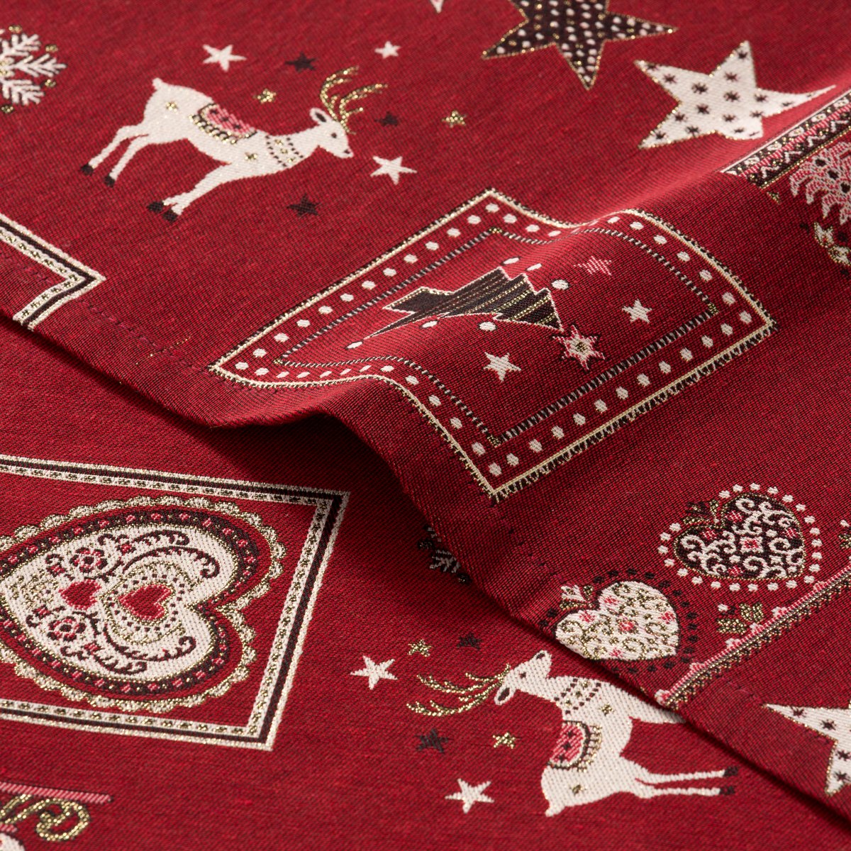 Mantel Navidad Jacquard Merlot Rojo · Pierre Cardin