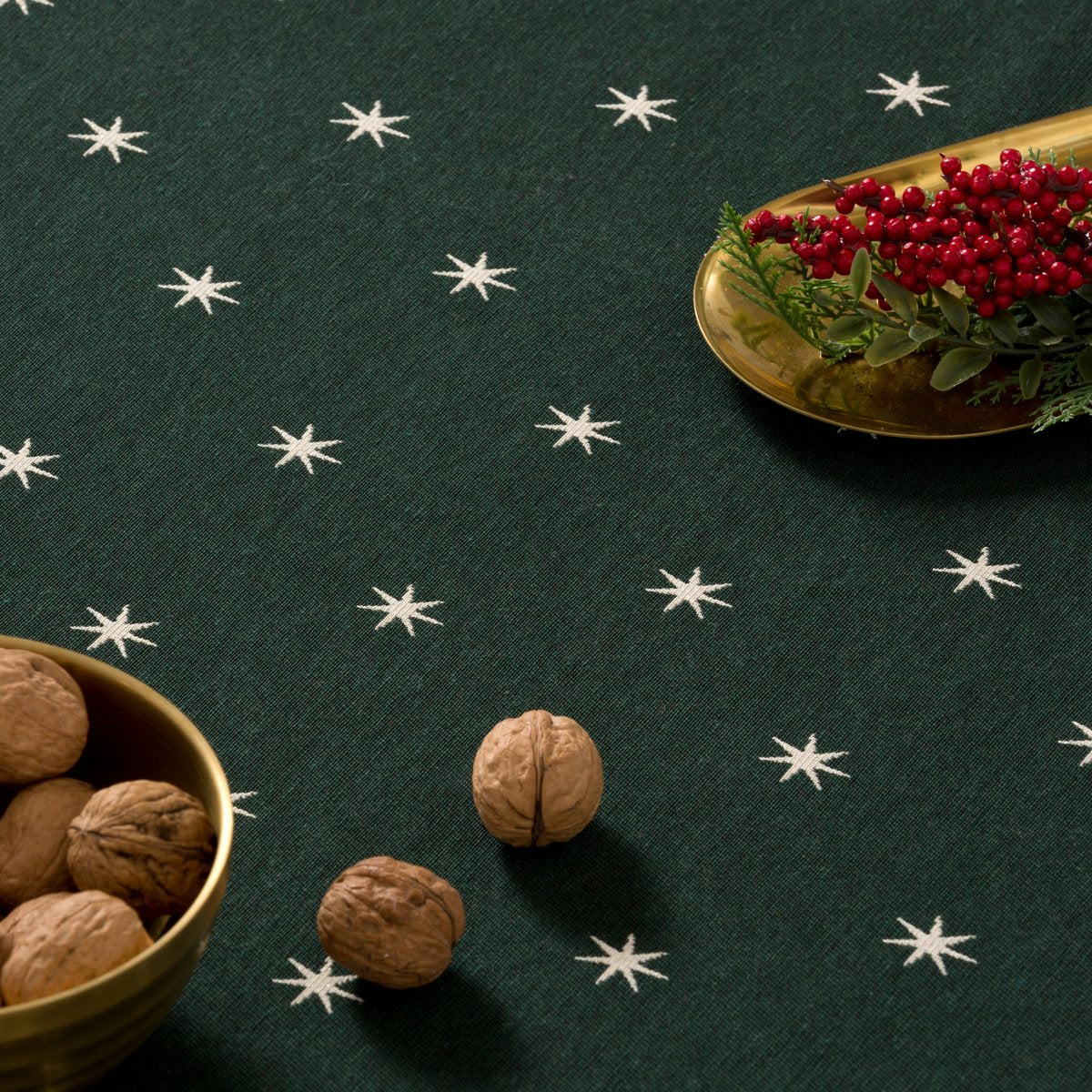 Mantel Navidad Jacquard Stellar Verde · Pierre Cardin