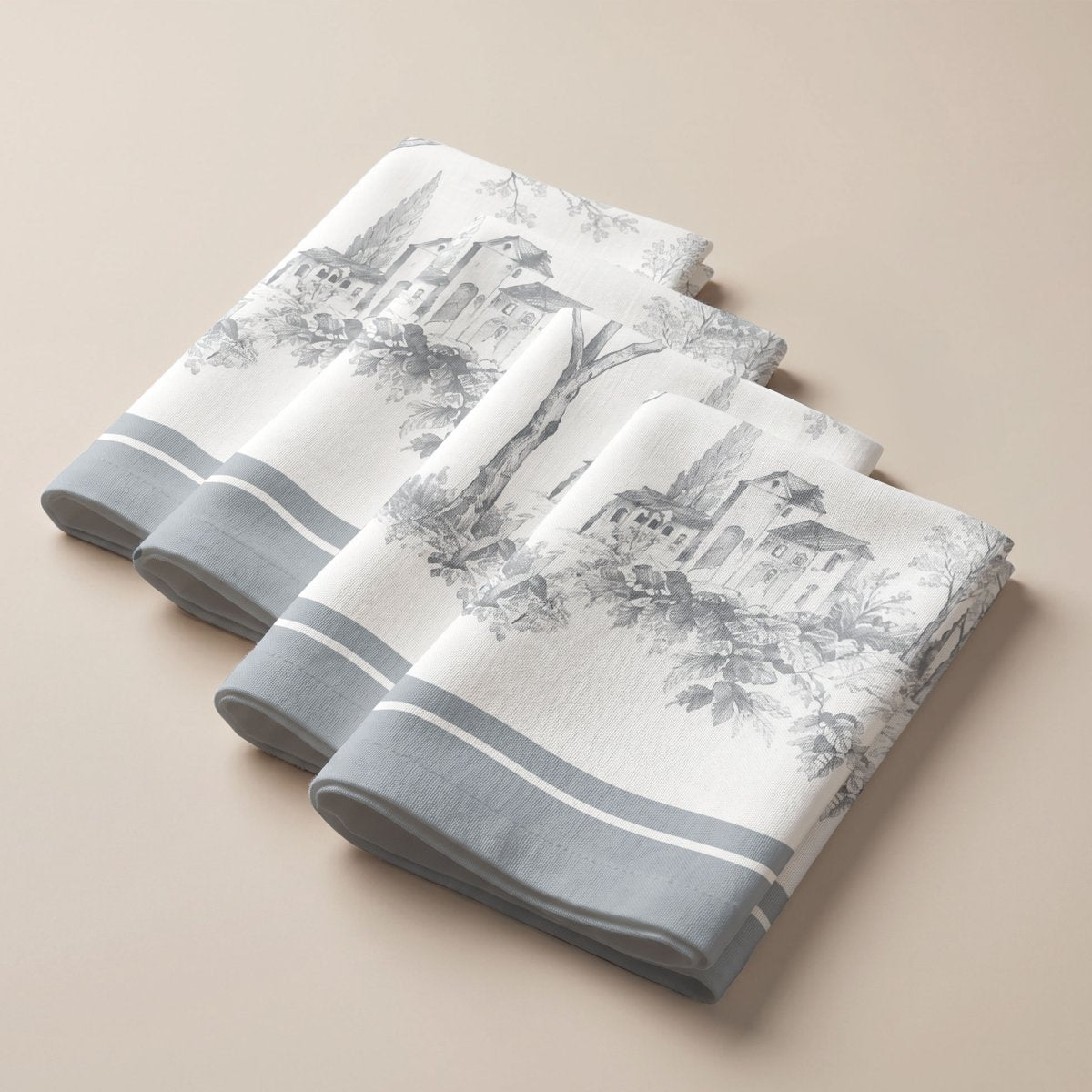 Pack 4 Servilletas Antimanchas Bijou Gris · Pierre Cardin