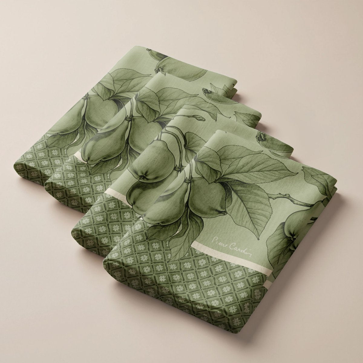 Pack 4 Servilletas Antimanchas Claire Verde · Pierre Cardin