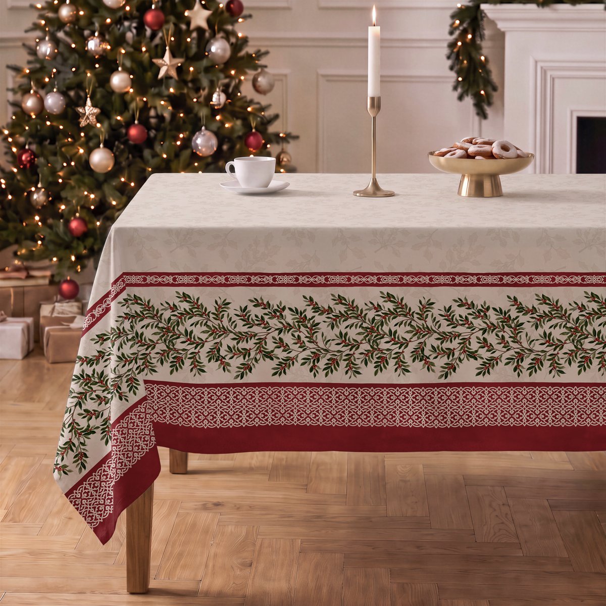 Mantel de Navidad Abedul Green-Red · Pierre Cardin