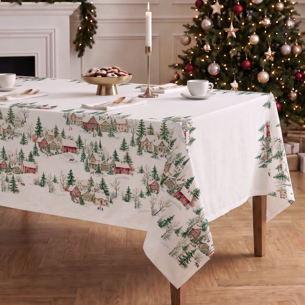 Mantel de Navidad Aldea Green-Red · Pierre Cardin