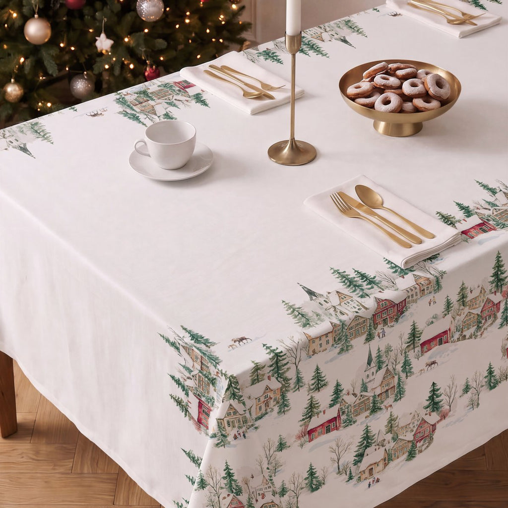 Mantel de Navidad Aldea Green-Red · Pierre Cardin
