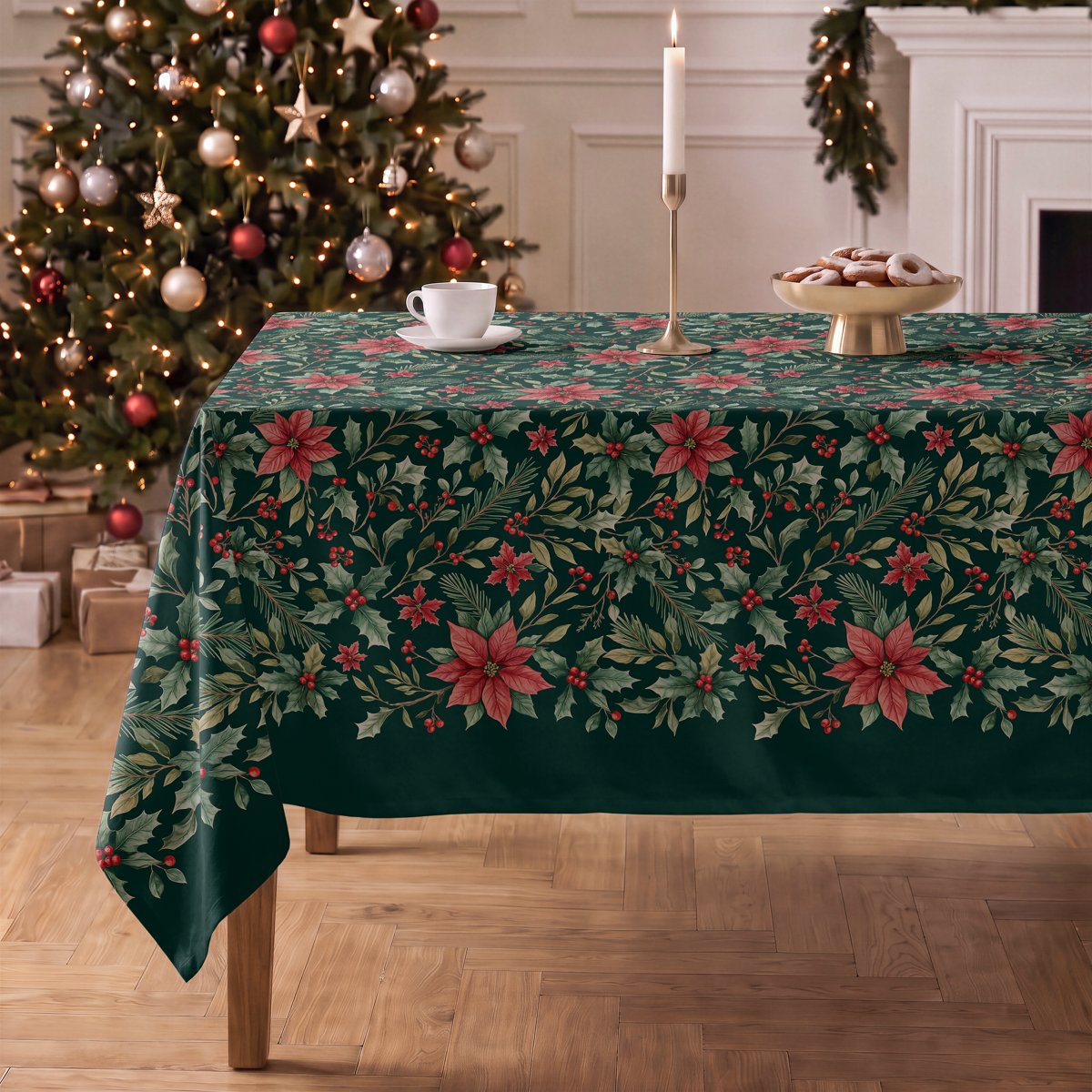 Mantel de Navidad Belen Green · Pierre Cardin
