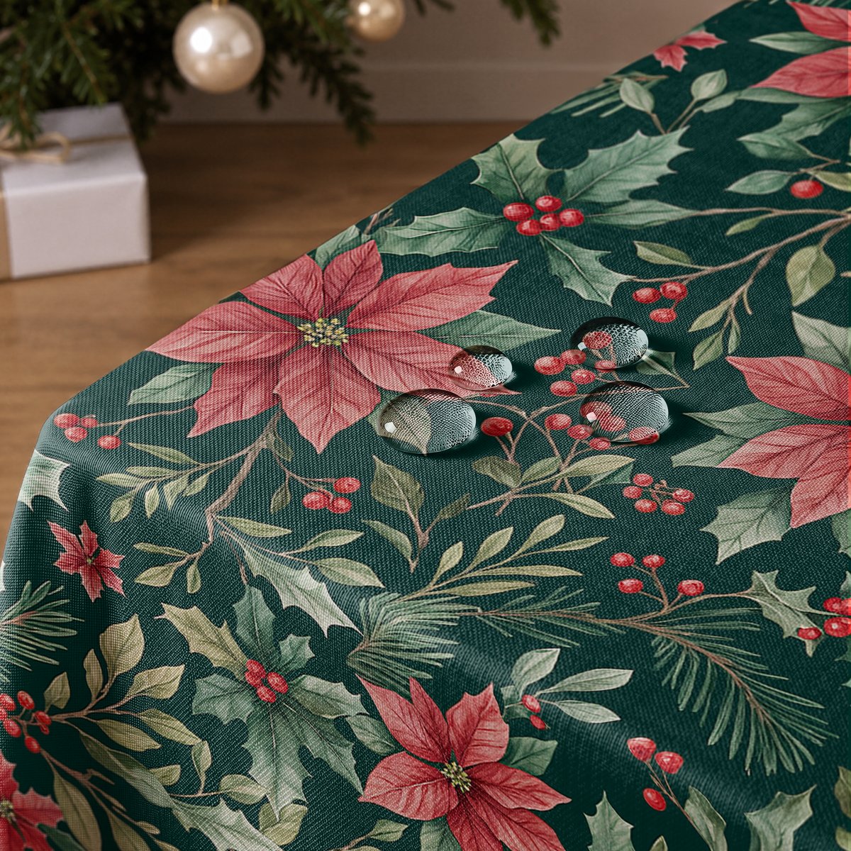 Mantel de Navidad Belen Green · Pierre Cardin