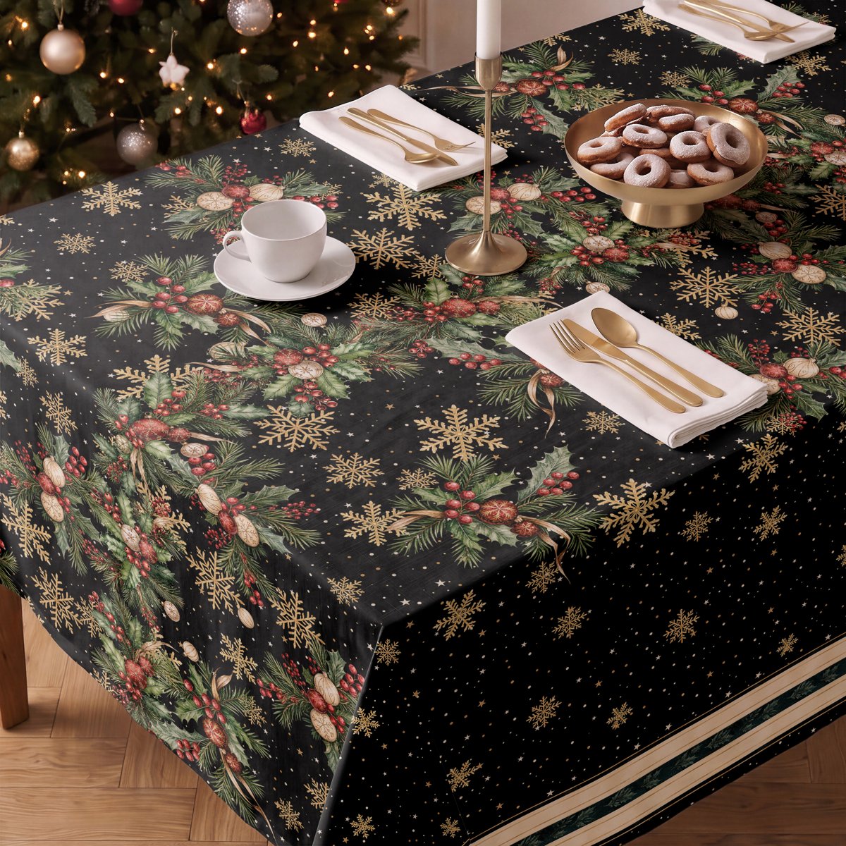 Mantel de Navidad Bruma Black · Pierre Cardin