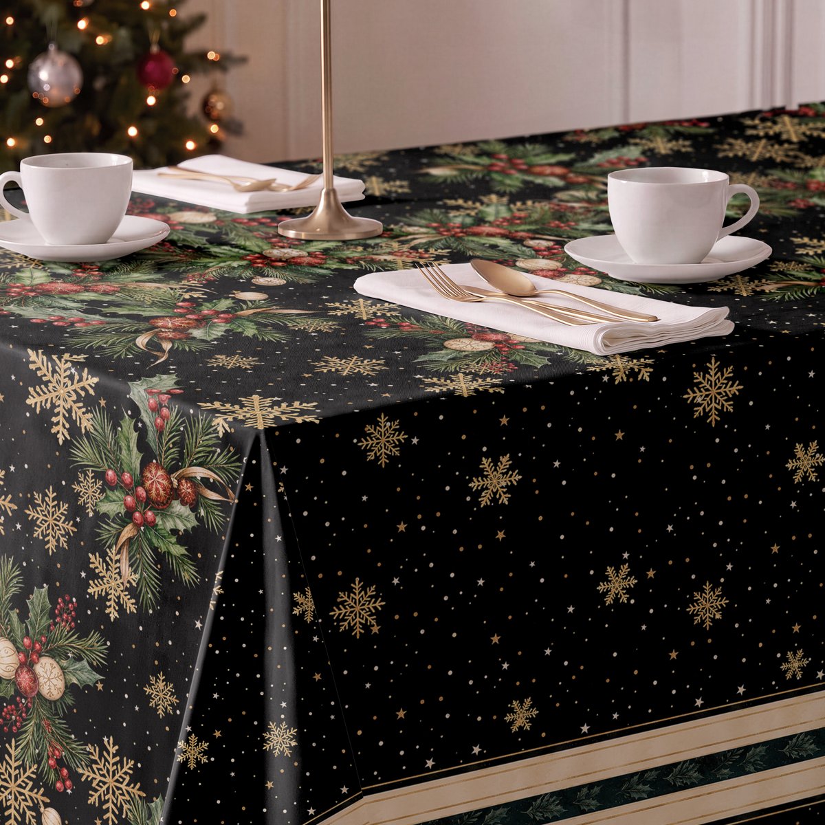 Mantel de Navidad Bruma Black · Pierre Cardin
