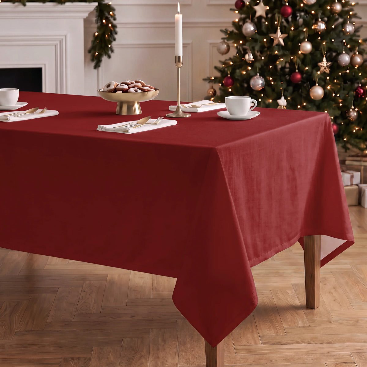 Mantel de Navidad Cedro Bordeaux · Pierre Cardin