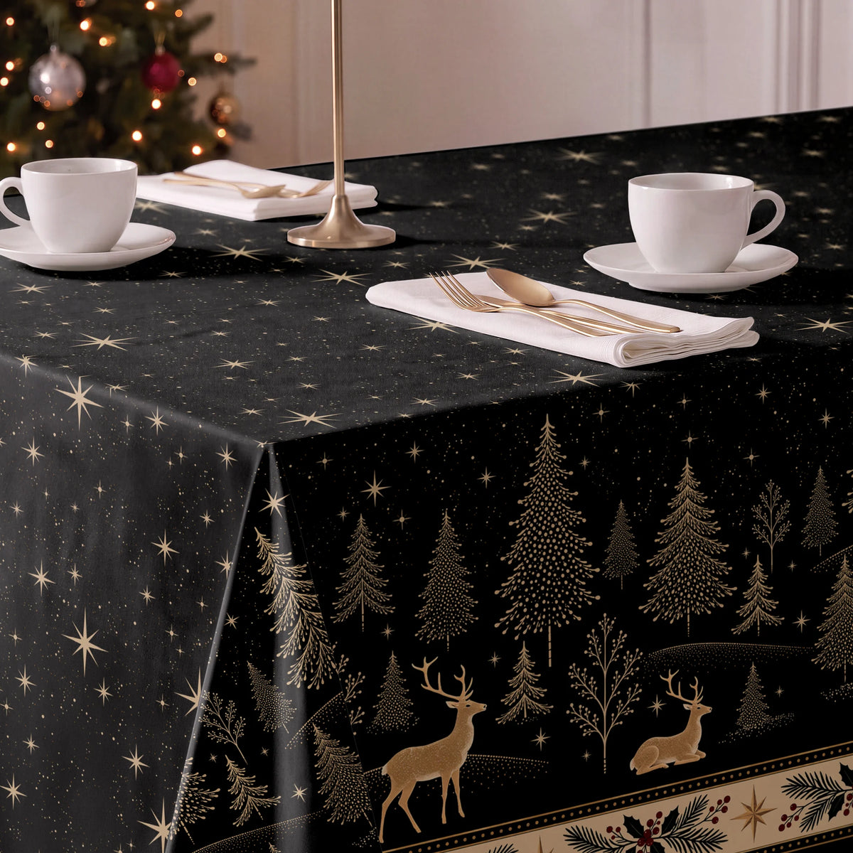 Mantel de Navidad Cumbre Green-Red · Pierre Cardin