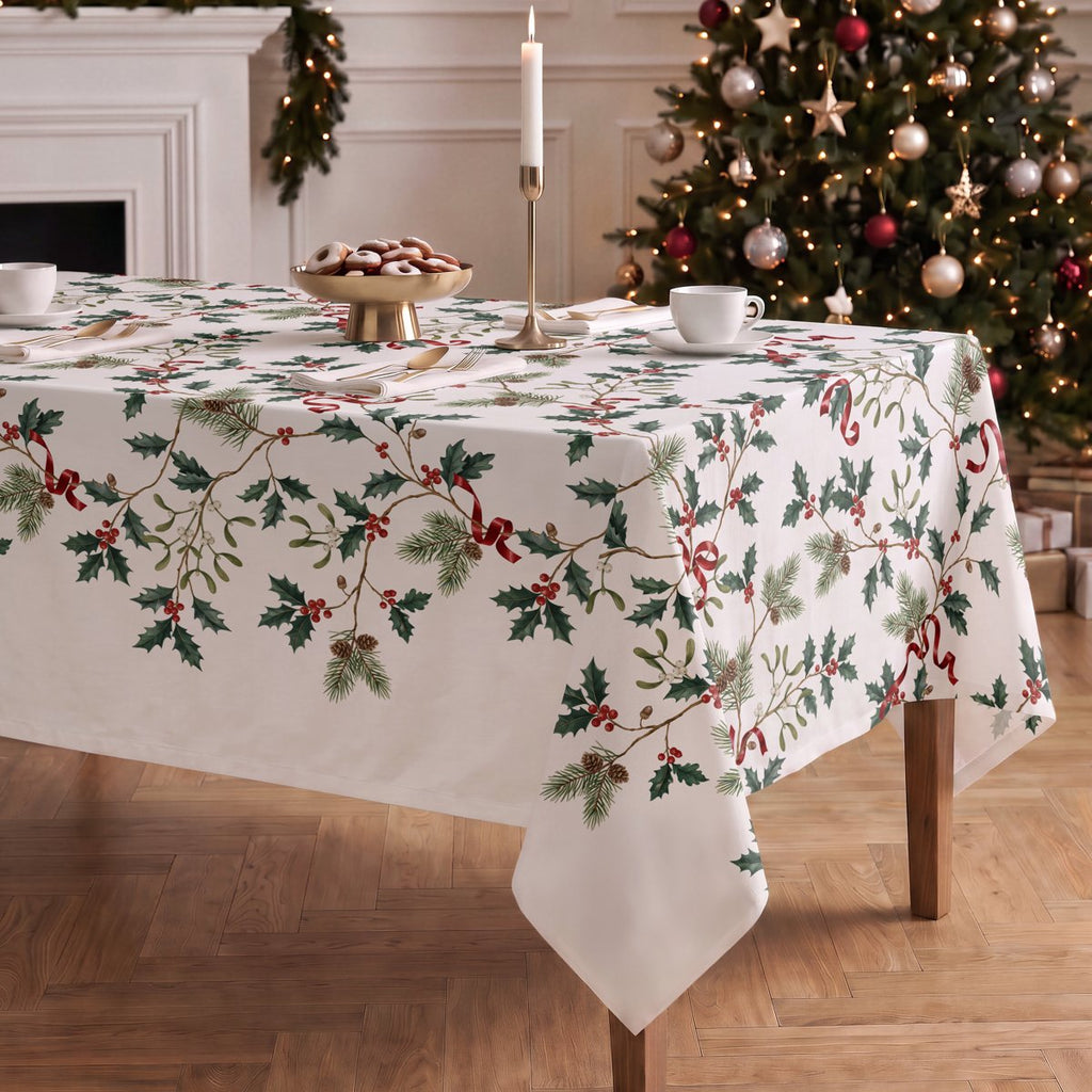 Mantel de Navidad Enebro Green-Red · Pierre Cardin