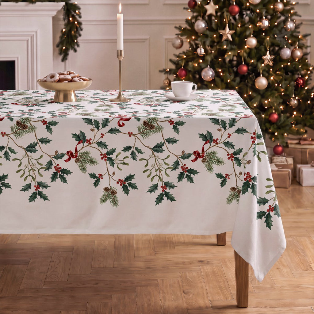 Mantel de Navidad Enebro Green-Red · Pierre Cardin