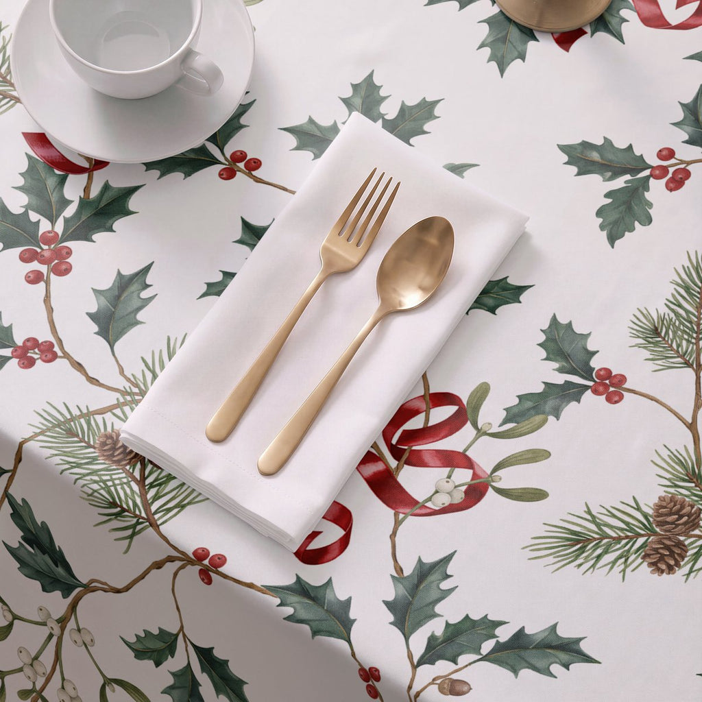 Mantel de Navidad Enebro Green-Red · Pierre Cardin