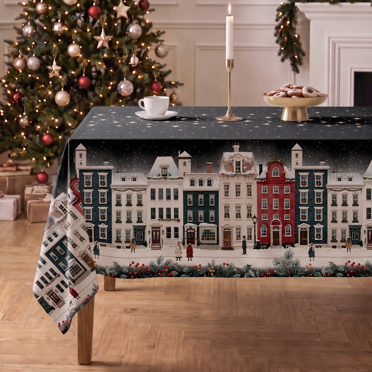 Mantel de Navidad Laponia Black · Pierre Cardin