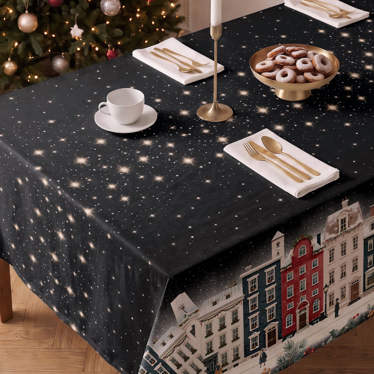 Mantel de Navidad Laponia Black · Pierre Cardin