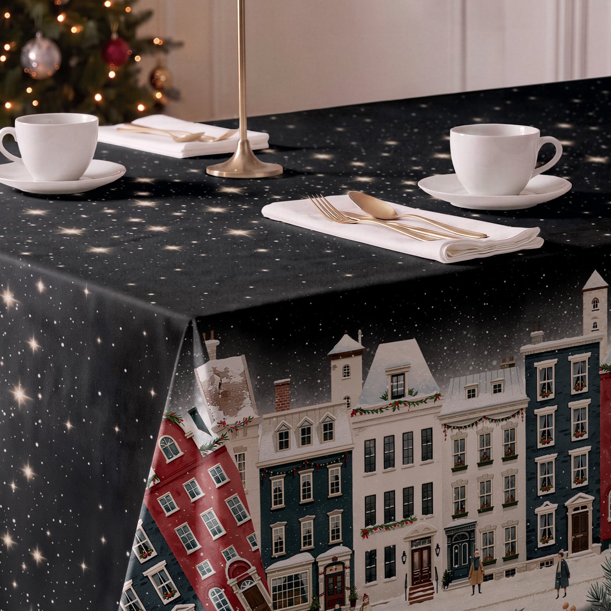 Mantel de Navidad Laponia Black · Pierre Cardin