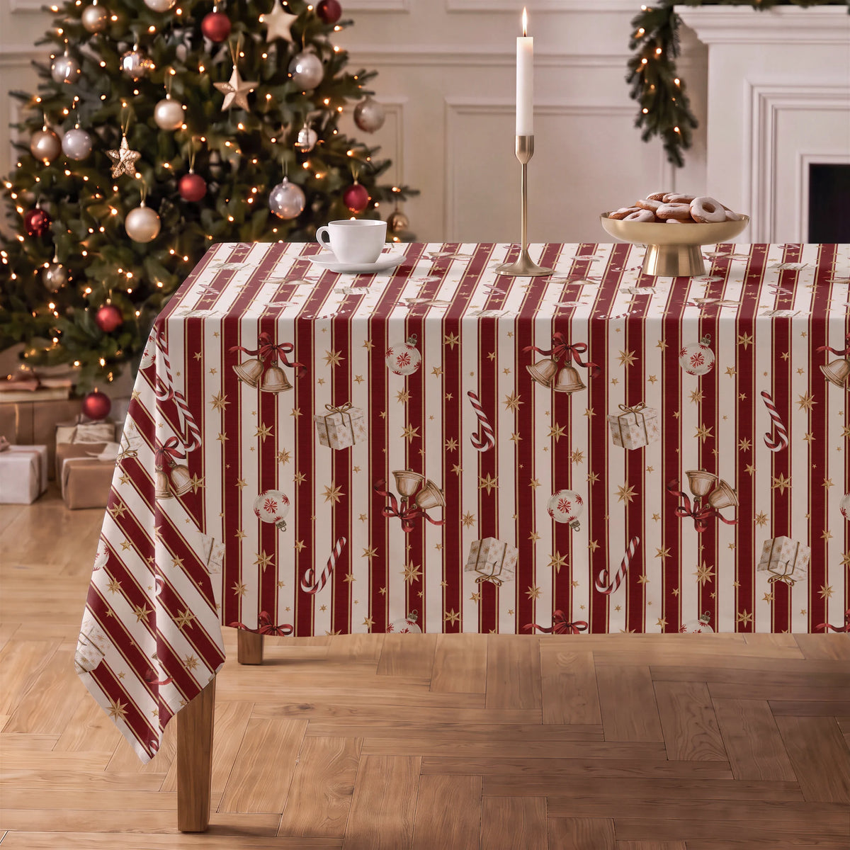Mantel de Navidad Lucero Bordeaux · Pierre Cardin