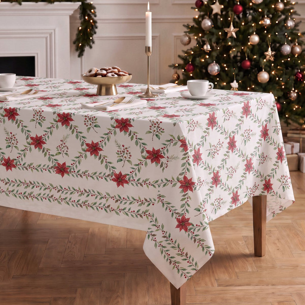Mantel de Navidad Natura Green-Red · Pierre Cardin