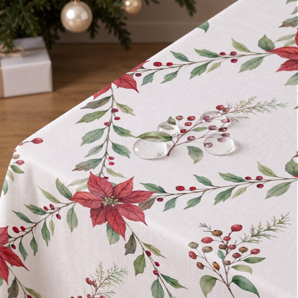 Mantel de Navidad Natura Green-Red · Pierre Cardin