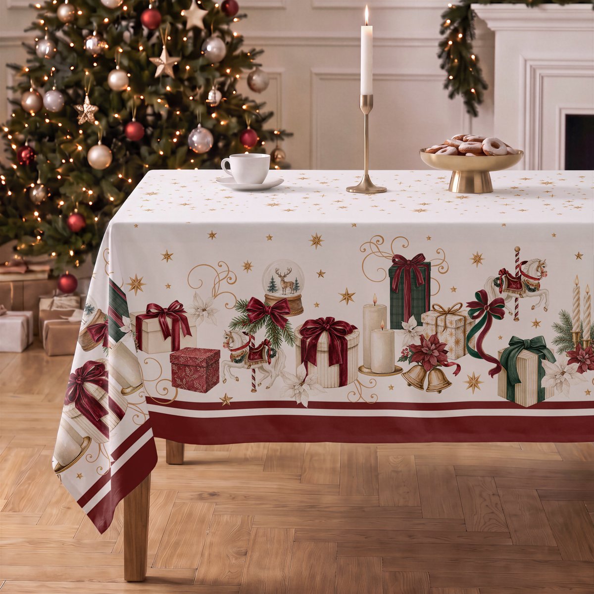 Mantel de Navidad Navideño Bordeaux · Pierre Cardin