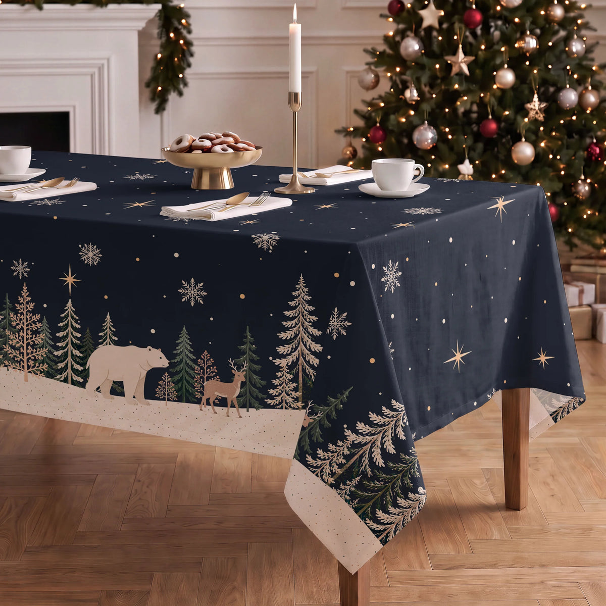 Mantel de Navidad Silvestre Red · Pierre Cardin