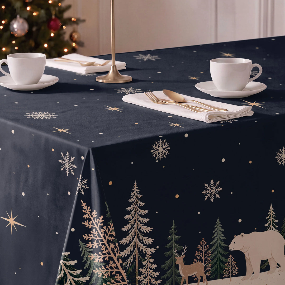 Mantel de Navidad Silvestre Red · Pierre Cardin