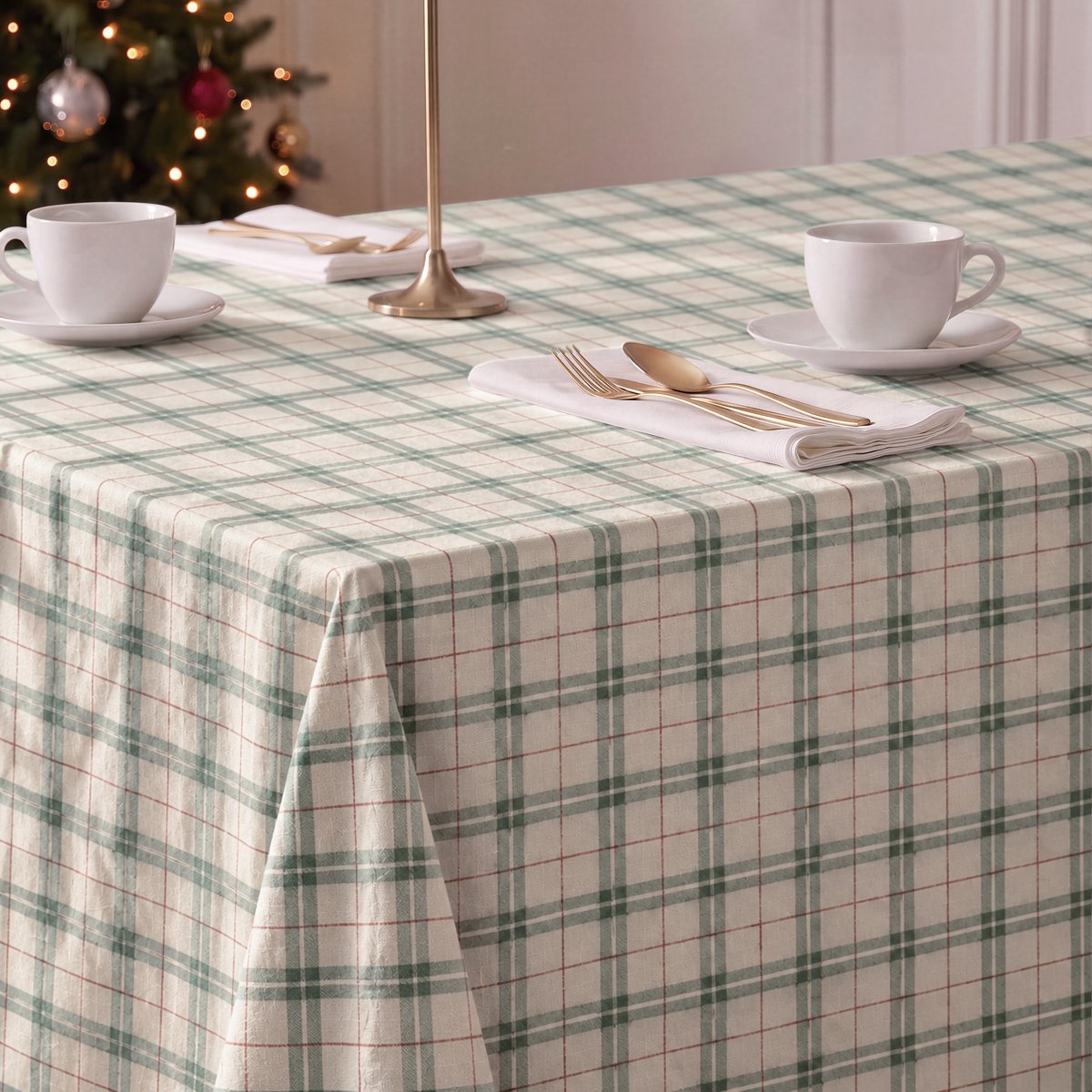 Mantel de Navidad Taiga Green-Red · Pierre Cardin