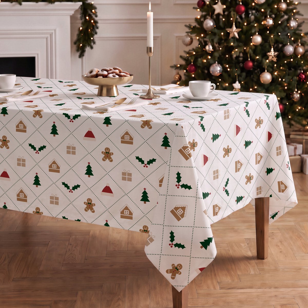 Mantel de Navidad Tundra Bordeaux · Pierre Cardin