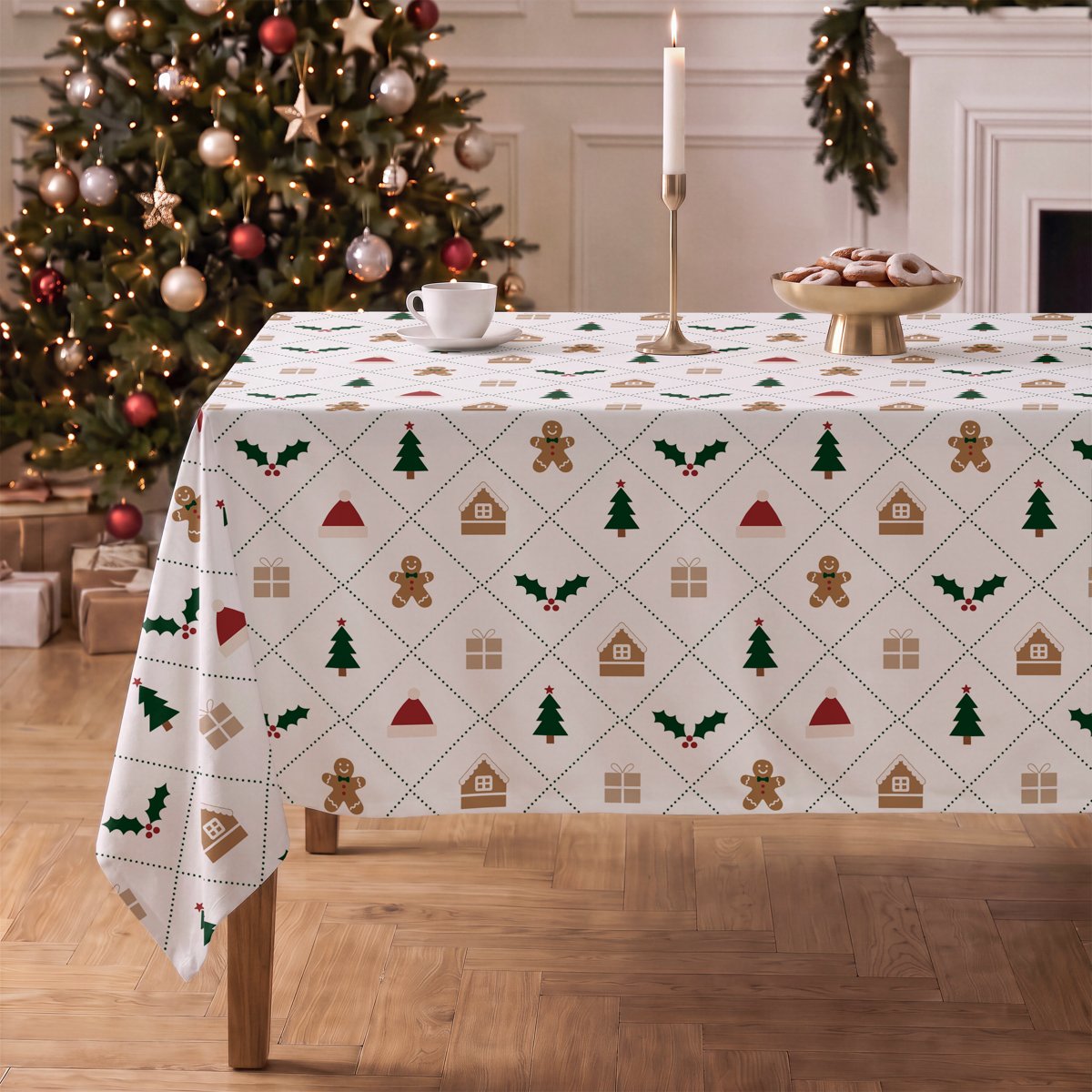 Mantel de Navidad Tundra Bordeaux · Pierre Cardin