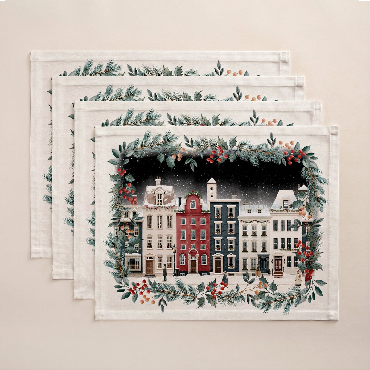Manteles Individuales de Navidad Laponia Black (Pack de 4) · Pierre Cardin