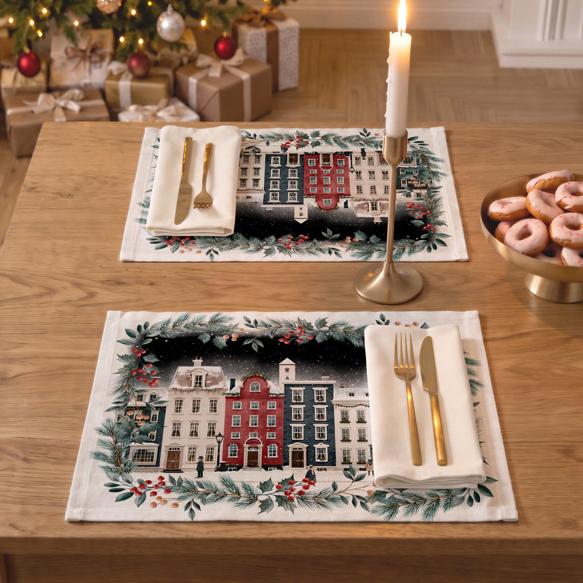 Manteles Individuales de Navidad Laponia Black (Pack de 4) · Pierre Cardin