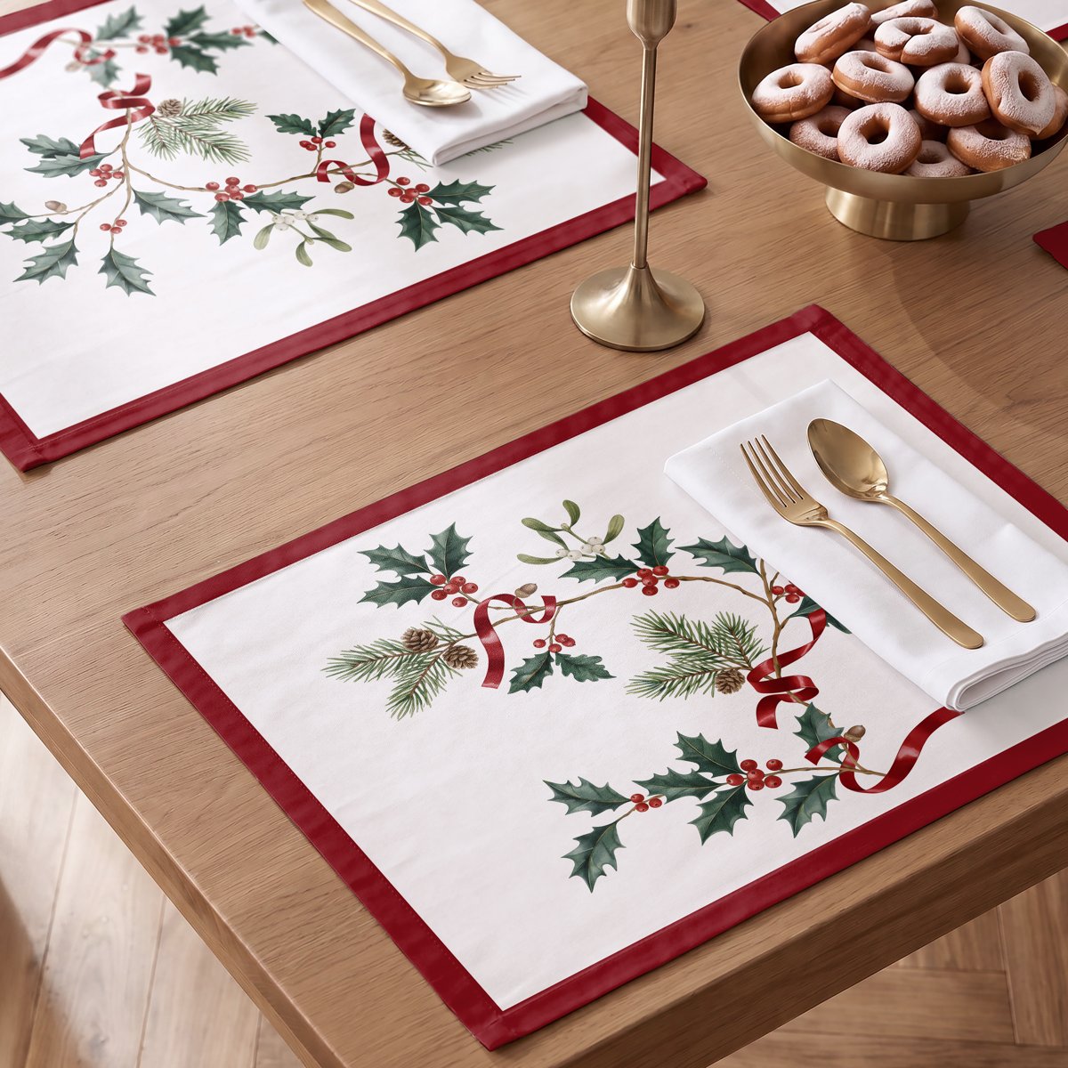 Mantel de Navidad Silvestre Red · Pierre Cardin