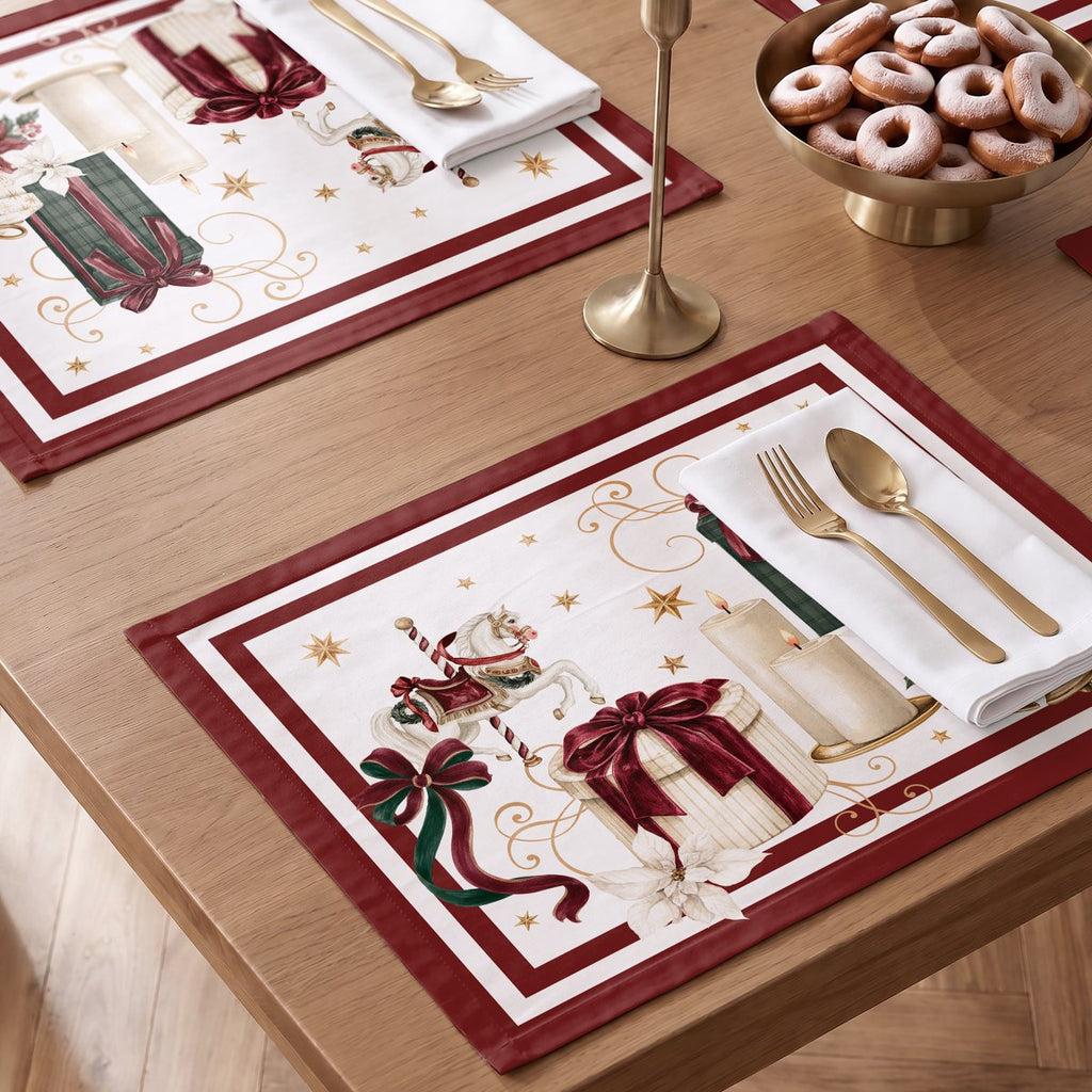 Manteles Individuales de Navidad Navideño Bordeaux (Pack de 4) · Pierre Cardin
