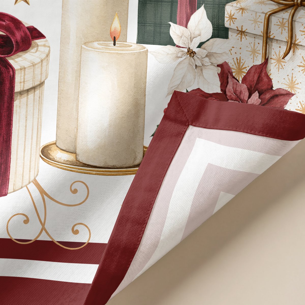 Manteles Individuales de Navidad Navideño Bordeaux (Pack de 4) · Pierre Cardin