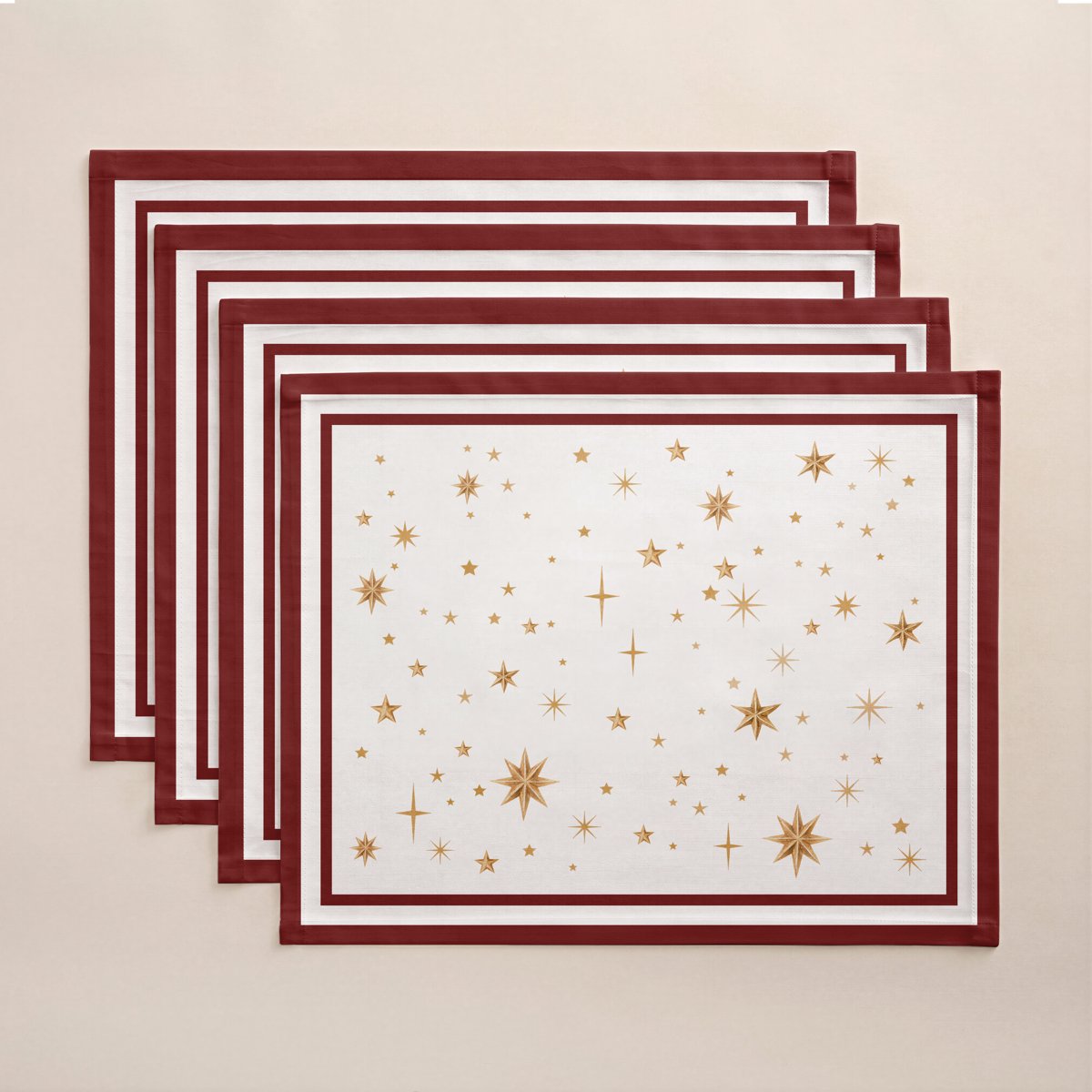 Manteles Individuales de Navidad Boreas Bordeaux (Pack de 4) · Pierre Cardin