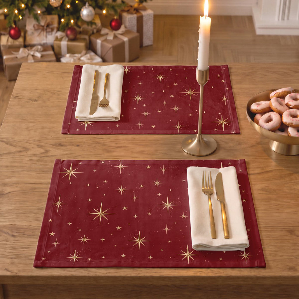 Manteles Individuales de Navidad Destello Bordeaux (Pack de 4) · Pierre Cardin