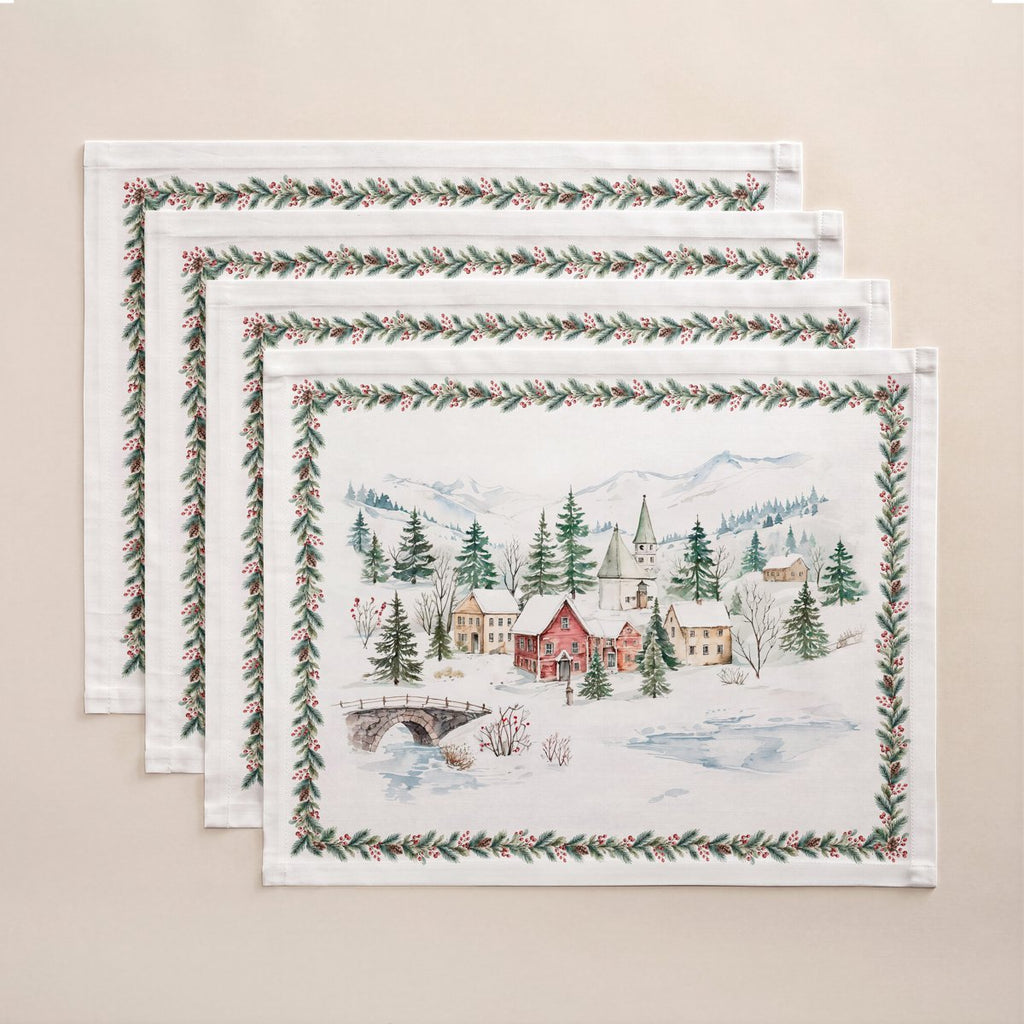 Manteles Individuales de Navidad Tundra Bordeaux (Pack de 4) · Pierre Cardin