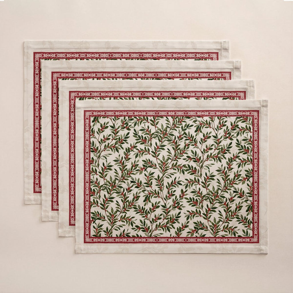 Manteles Individuales de Navidad Abedul Green-Red (Pack de 4) · Pierre Cardin