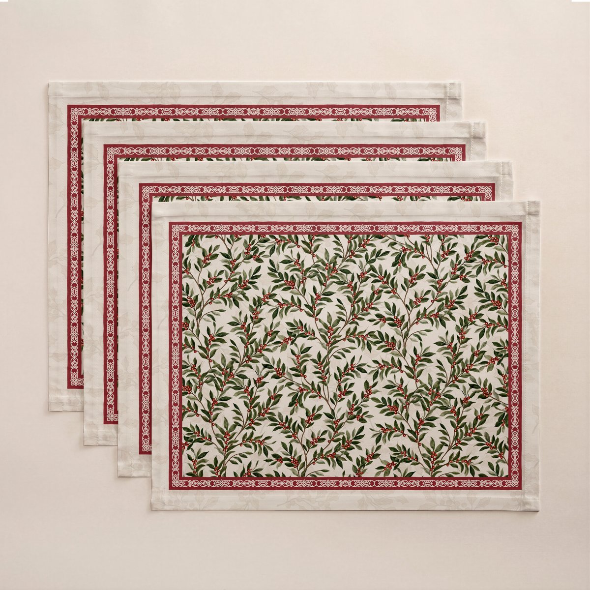 Manteles Individuales de Navidad Abedul Green-Red (Pack de 4) · Pierre Cardin