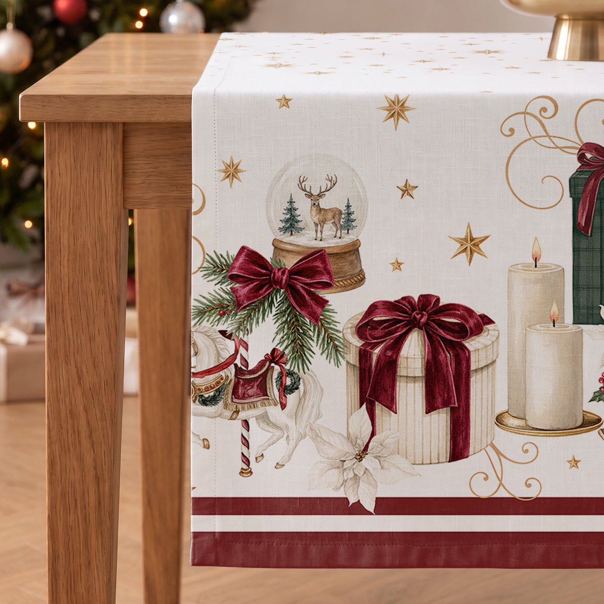 Camino de Mesa Navideño Bordeaux · Pierre Cardin