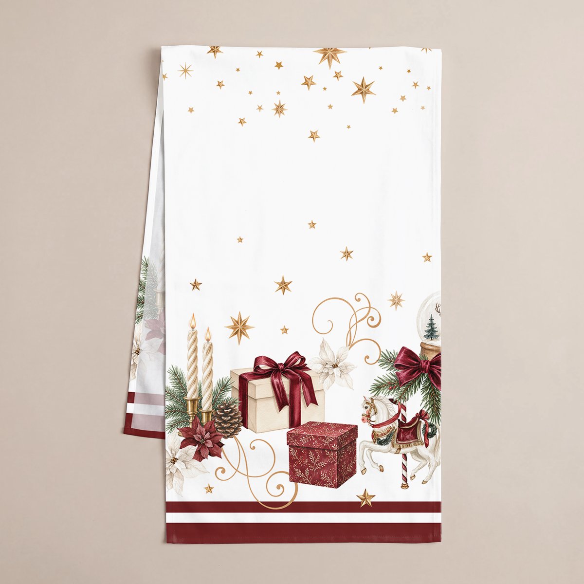 Camino de Mesa Navideño Bordeaux · Pierre Cardin