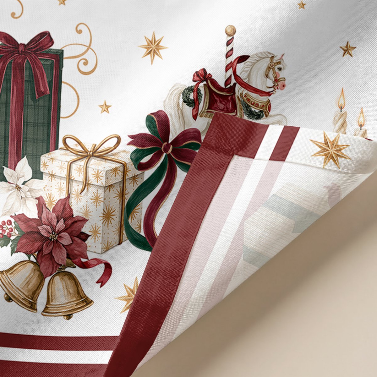 Camino de Mesa Navideño Bordeaux · Pierre Cardin