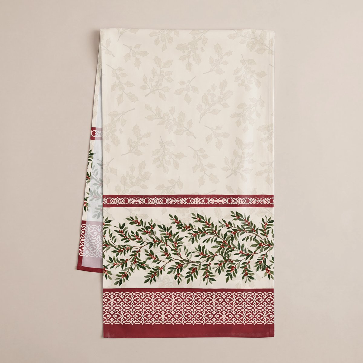 Camino de Mesa de Navidad Abedul Green-Red · Pierre Cardin