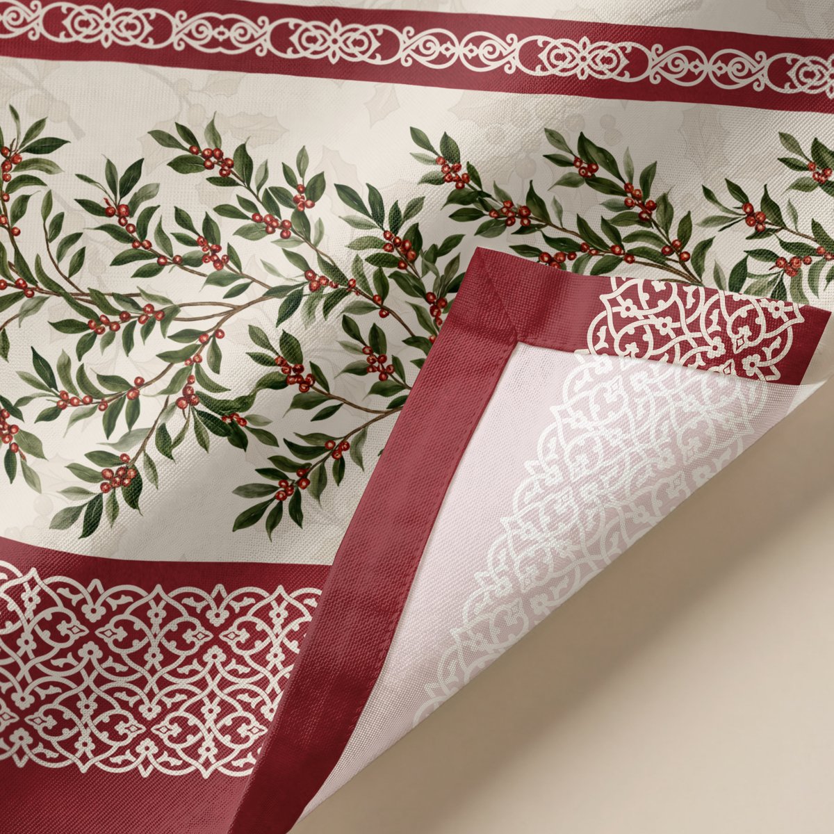 Camino de Mesa de Navidad Abedul Green-Red · Pierre Cardin