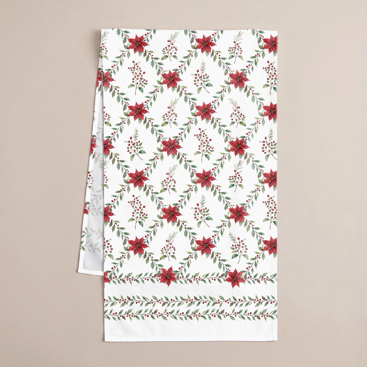 Camino de Mesa de Navidad Natura Green-Red · Pierre Cardin