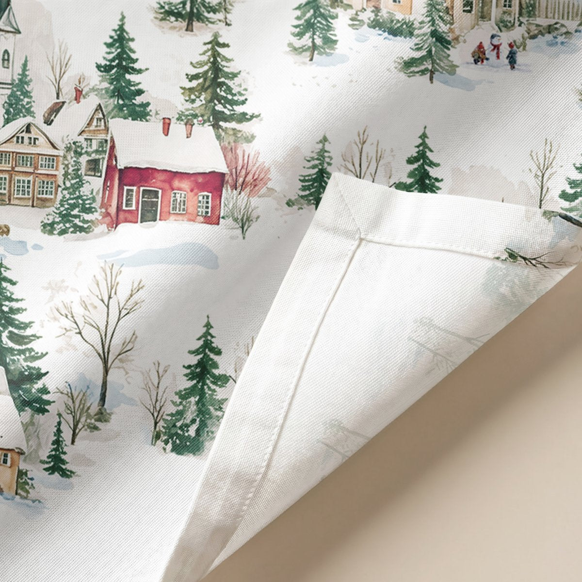 Camino de Mesa de Navidad Aldea Green-Red · Pierre Cardin