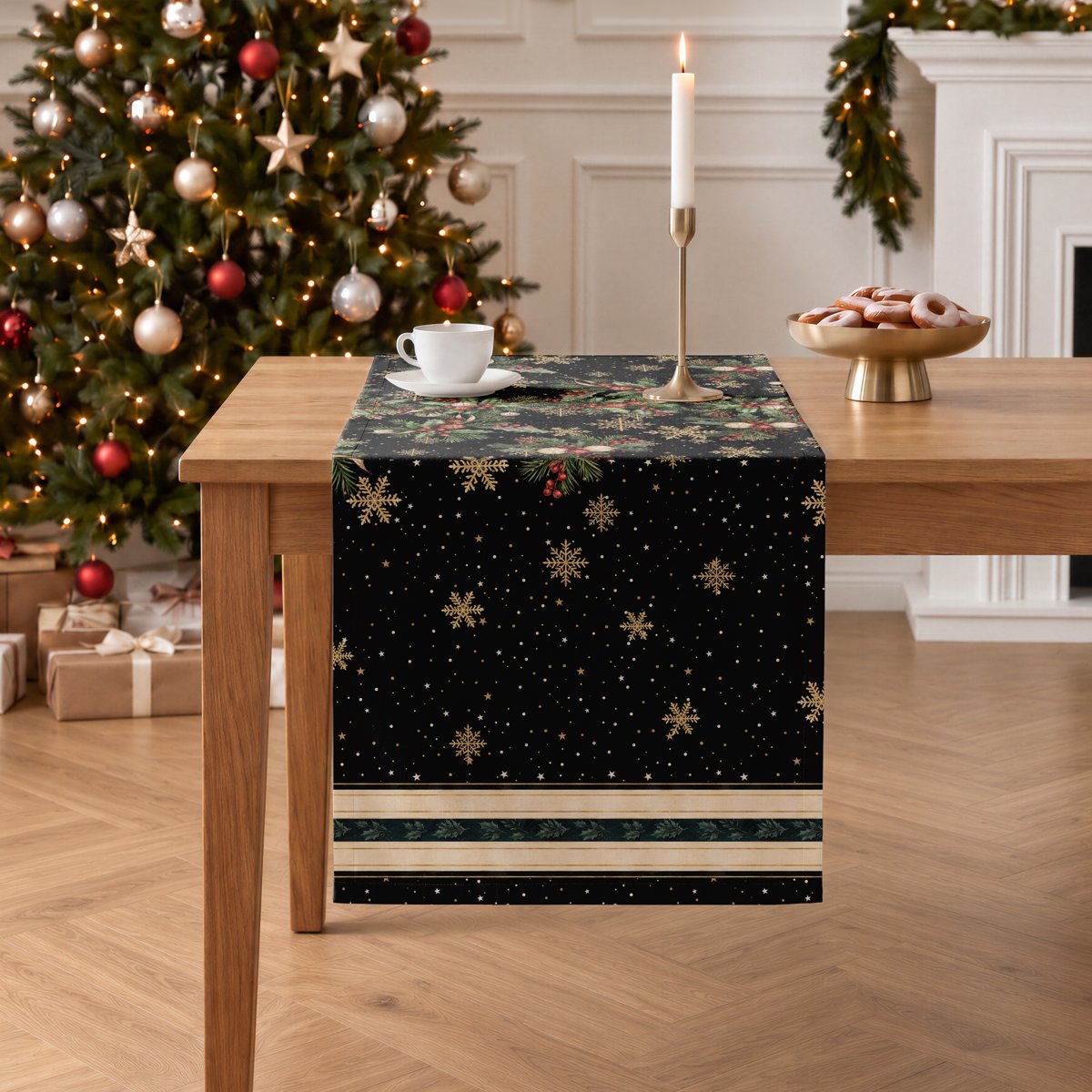 Camino de Mesa de Navidad Bruma Black · Pierre Cardin